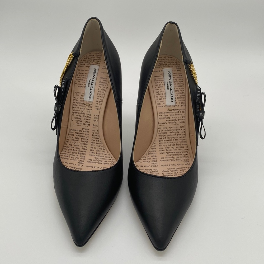 John Galliano Chain Point-toe Leather Pumps